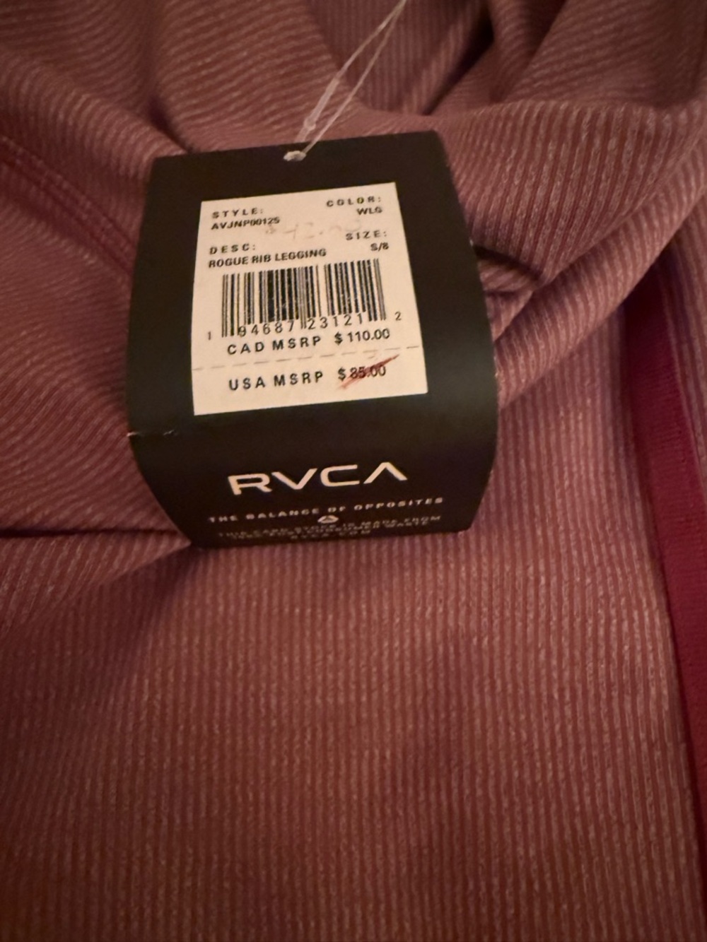 BNWT RVCA Legging - Picture 8 of 9